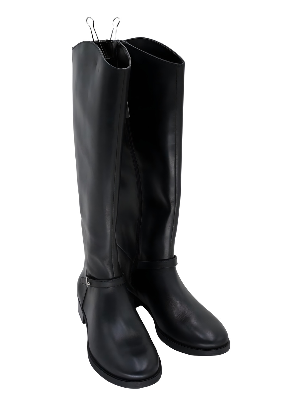 On 34th Firessel Black Leather Knee High Riding Boots Size 10M